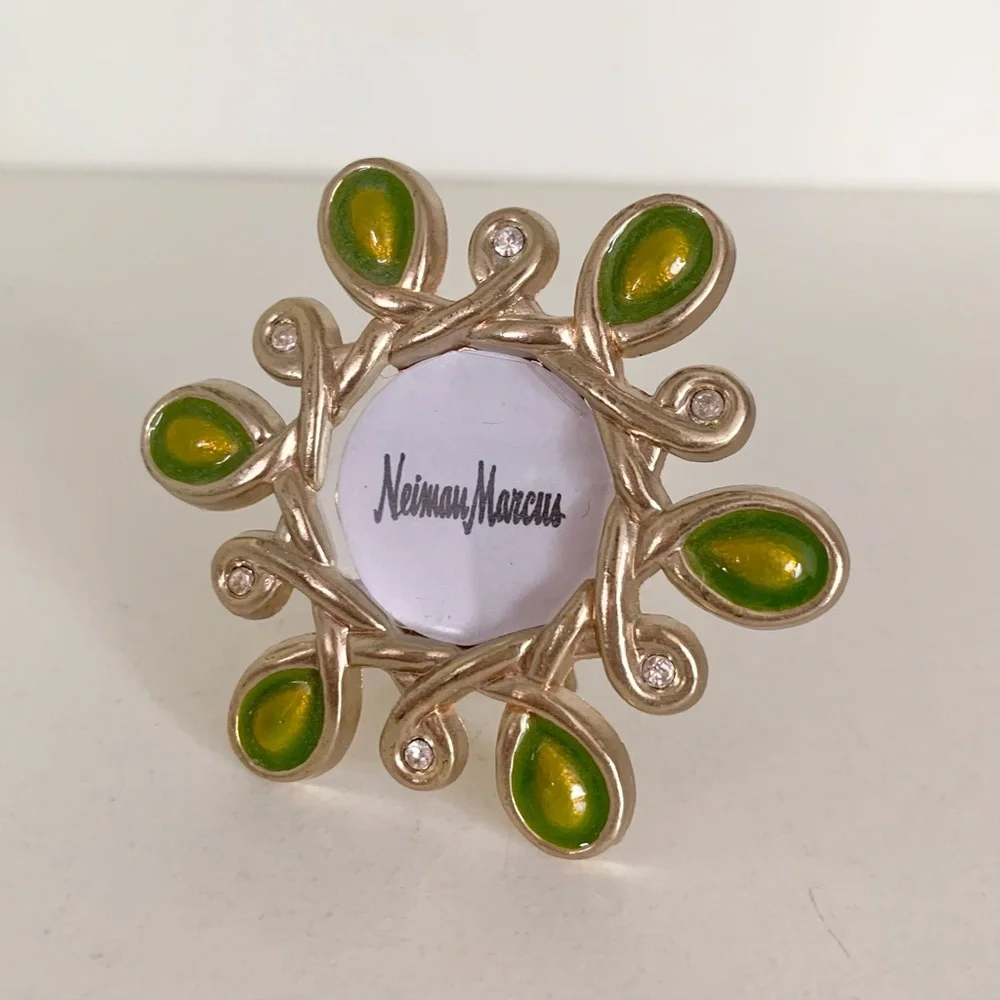 Jay strongwater crystal and enamel frame pin